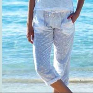 NWT cotton gauze white beach pants